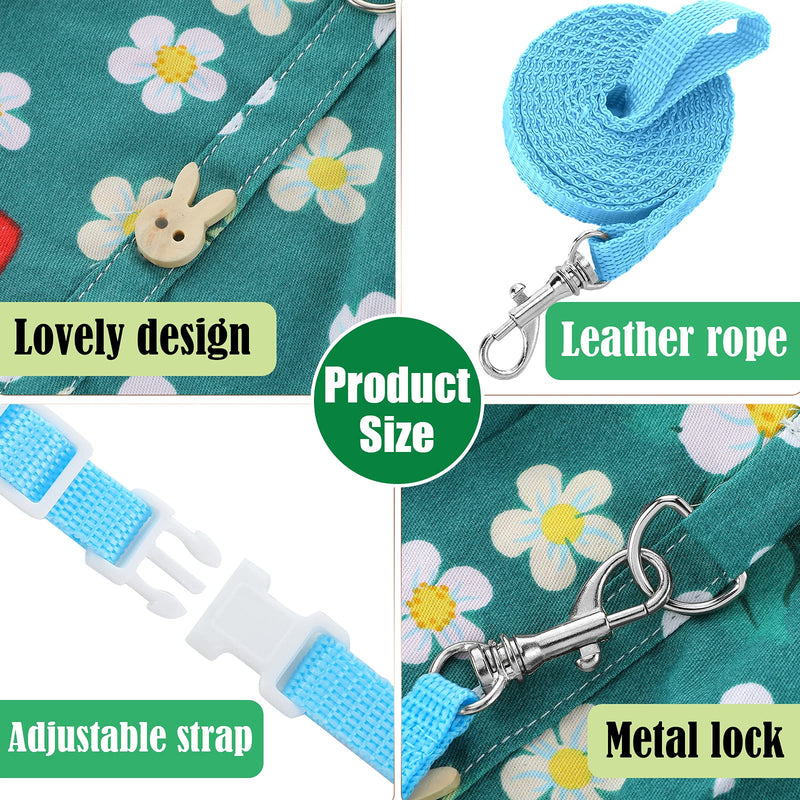 3 Piece Cute Rabbit Leash and Harness Set, Bunny Rabbit Dress Clothes Walking Harness Vest Escape Proof Pet Supply for Rabbit Hedgehog Ferret Guinea Pig (Peach, Pineapple, Strawberry) Peach, Pineapple, Strawberry - PawsPlanet Australia
