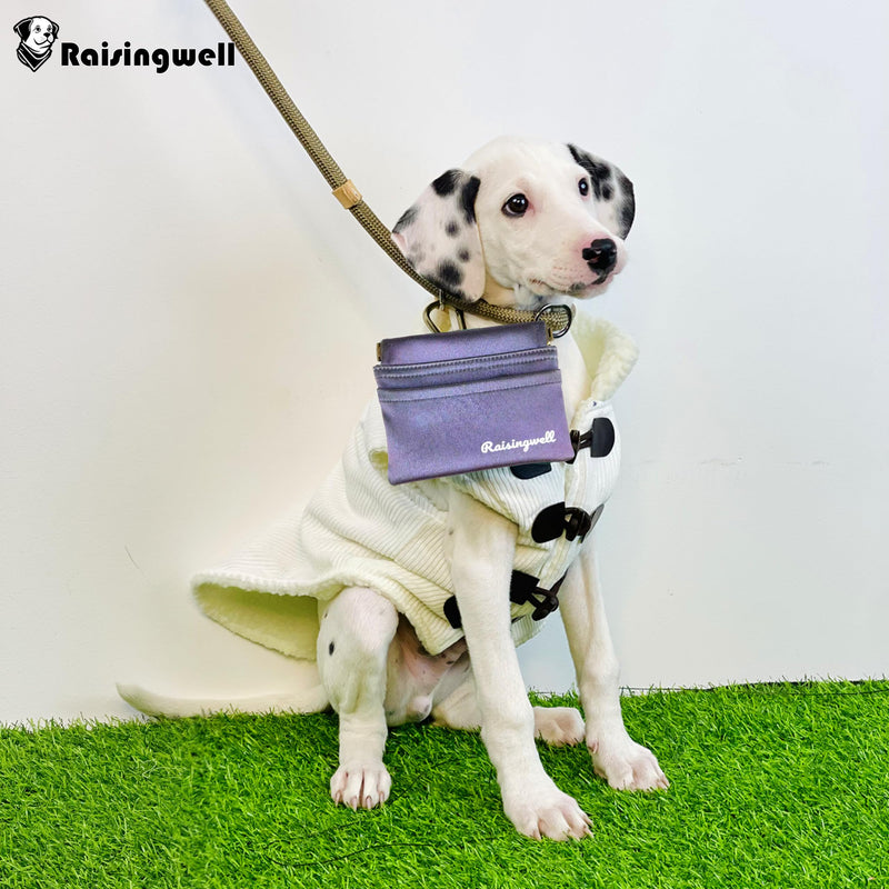 Dog Treat Pouch, Pocket Sized Pet Training Pouch, Hand Free Purple Dog Walking Bag with Carabiner, Self-Closing Pet Feed Snack Reward, for Puppy Travel or Outdoor Use, NanoPTC s.NM-PURPLE - PawsPlanet Australia