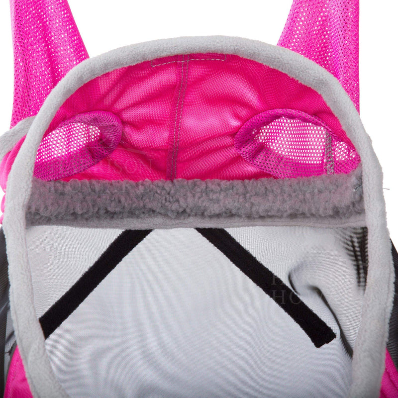 Harrison Howard CareMaster Pro Luminous Fine Mesh UV-proof Fleece Padding Fly Mask Half Face Flamingo (L; Full Size) Full (Large) - PawsPlanet Australia