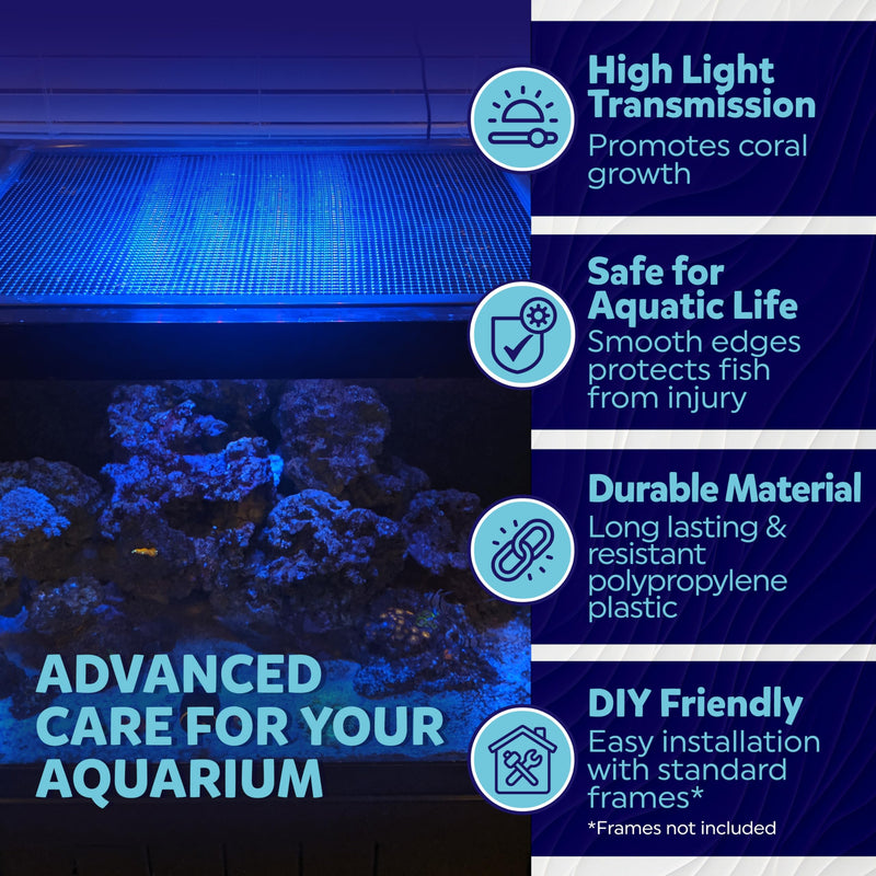 Clear Mesh Netting Material - 4'x5' - Plastic Mesh Screen Netting for Fish Aquarium Screen Top Cover - Aquarium Mesh Top - Aquarium Mesh Screen (4' x 5') 4'x5' - PawsPlanet Australia