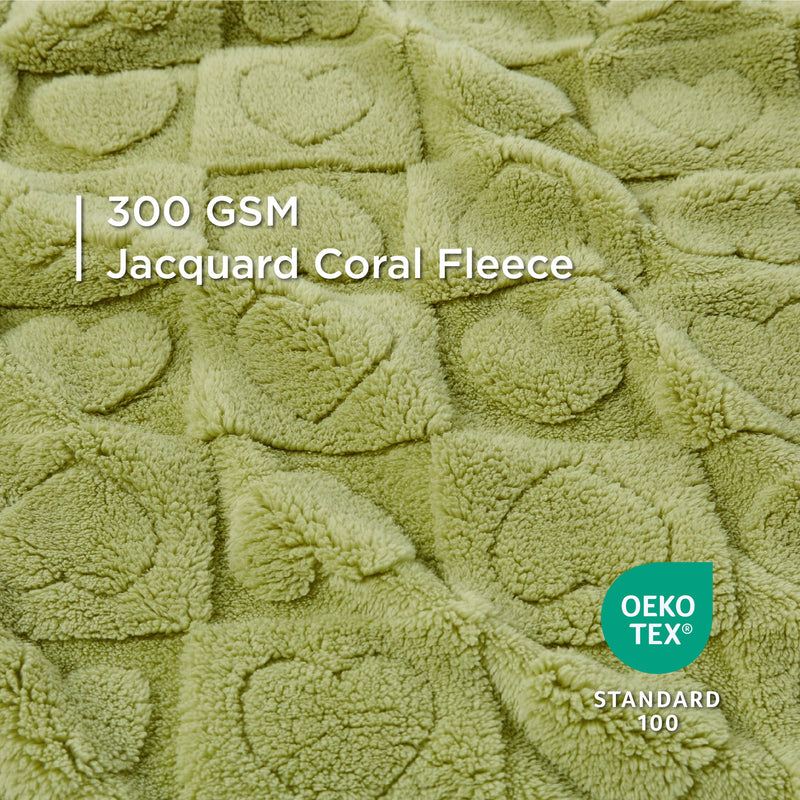 Bedsure Dog Blanket for Medium Dogs Washable - Fluffy Fuzzy Puppy Cat Blanket with Premium 300GSM Coral Fleece Soft for Pet Kitten Doggy, Green, 30x40IN Lint Heart M(30x40") - PawsPlanet Australia