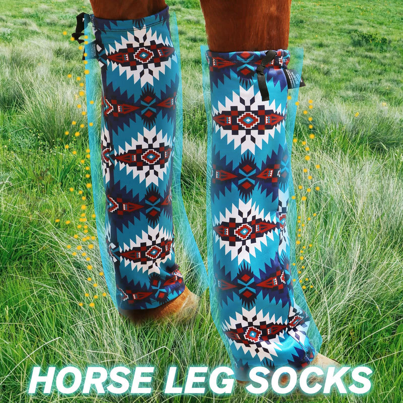 Harrison Howard Loose Fitting Horse Leg Socks Horse Socks Comfortable and Easy to Wear Set of 4 Green Tribe