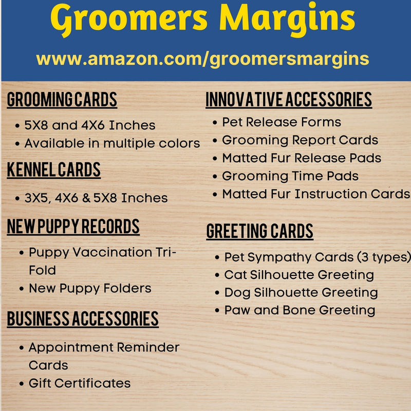 Dog Grooming Report Cards (Pad of 100, 5.5 X 8.5 Inches) Pet groomers report card for grooming salon - PawsPlanet Australia
