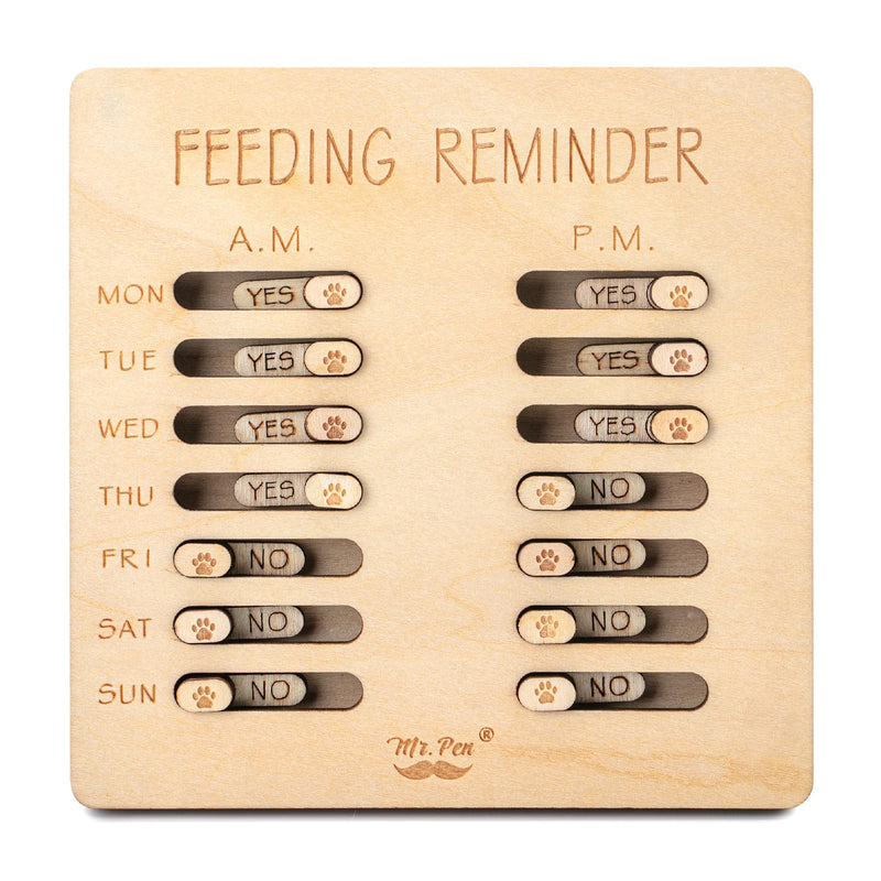 Mr. Pen- Dog Feeding Reminder, Wooden, AM/PM Daily Indication Chart, Pet Feeding Reminder, Dog Feeding Chart, Cat Feeding Chart, Pet Feeding Tracker, Feeding Chart Dog, Dog Feed Tracker - PawsPlanet Australia