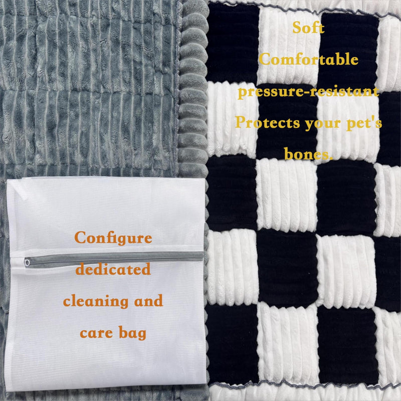 Backseat Pet Bed Mat,23.62 inch x 51 inch. Anti Slip Pet Travel Dog Bed，Plaid Dog Bed for Car Back Seat, Custom Fit for Backseat Extenders and Seat Covers (Black&White, 1) Black&white - PawsPlanet Australia