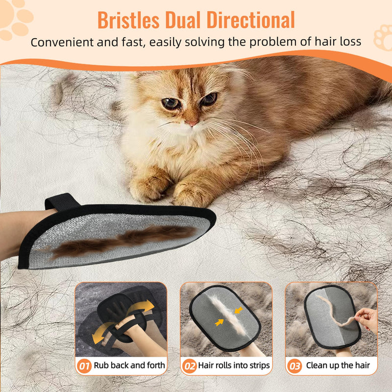 Pet Hair Removal Glove for Cats & Dogs, 2025 Upgraded Five-Finger Electrostatic Pet Hair Remover Gloves, Reusable Grooming Tool for Furniture, Couch, Carpet, Car Seat(1pcs) 1Pcs - PawsPlanet Australia