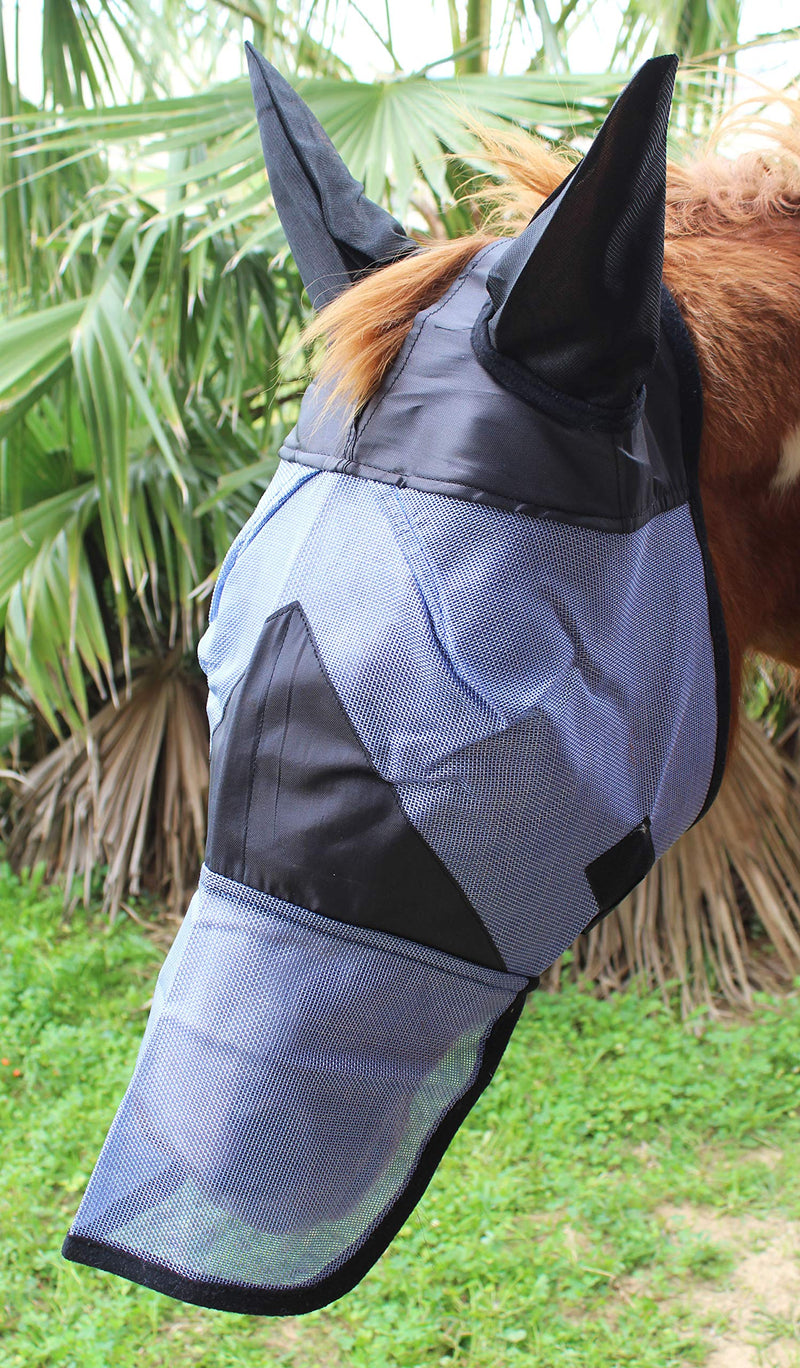 CHALLENGER Equine Horse FlyMask Summer Spring Airflow Mesh Nose 73289