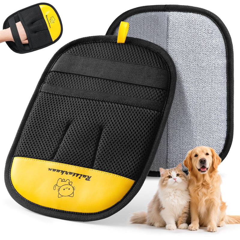 Pet Hair Removal Glove?2026 Newly Upgraded Reusable Magic Brush Pet Hair Remover Glove for Cats & Dogs?Pet Hair Remover Tool for Couch,Curtain, Clothing, Carpet, Car Seat (1Pcs) Black Yellow-1Pcs