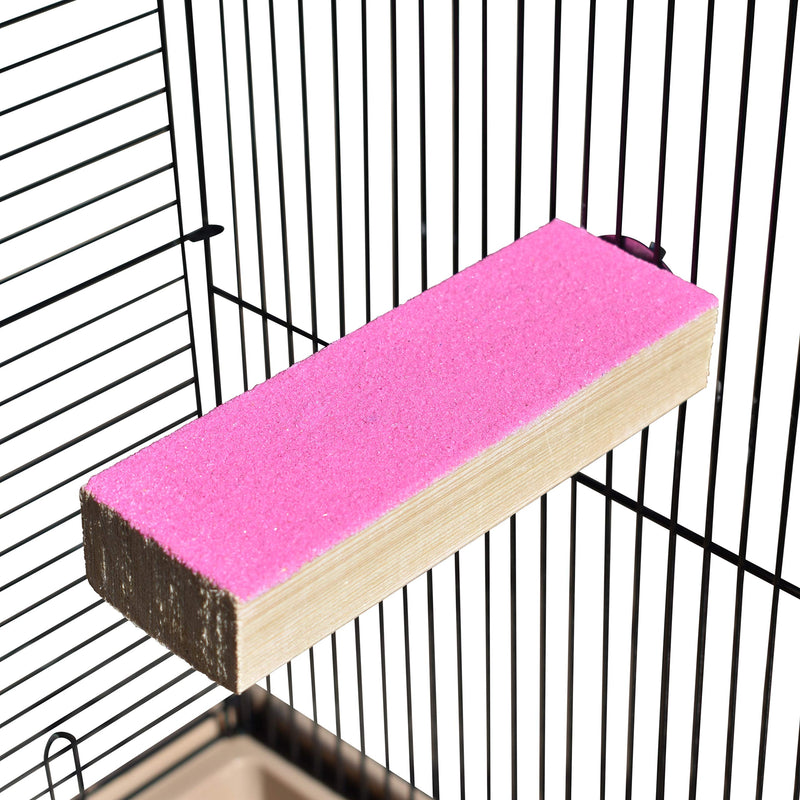 Spoiled Pet® Bird Cage Perch Stand 2-Pack - Beak and Foot Grinding Platform - Parakeets, Cockatiels, Canaries, Finches, Conures, Lories, and Budgies - Hamsters and Gerbils (Wood Perch) Wood Perch