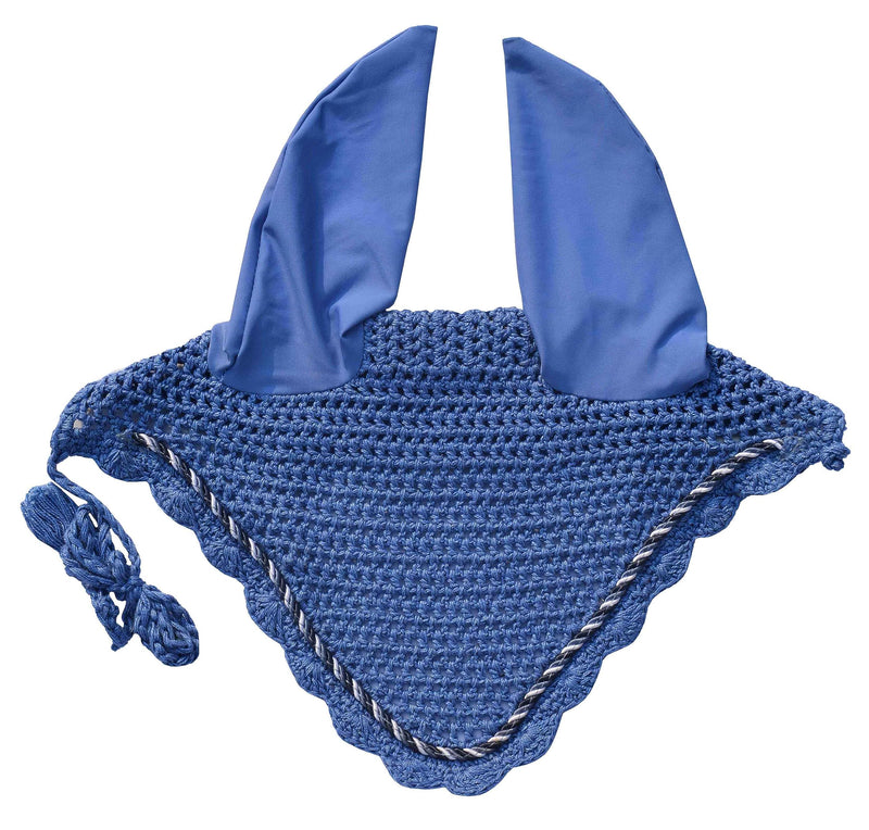 Elegant Horse Ear Bonnet, Fly Veil & Fly Mask – Superior Fly Protection with Style and Comfort for Every Ride (Dark Sky Blue, Horse/Full)