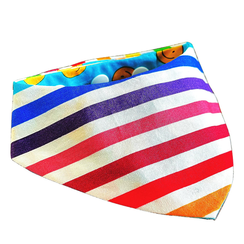 Pet Fashion Colorful Rainbow Bandana with Plastic Snap Button - 1PCS Washable Bandana Double Reversible Scarf Accessories for Small to Large Dog Puppy Cat Rabbit… - PawsPlanet Australia