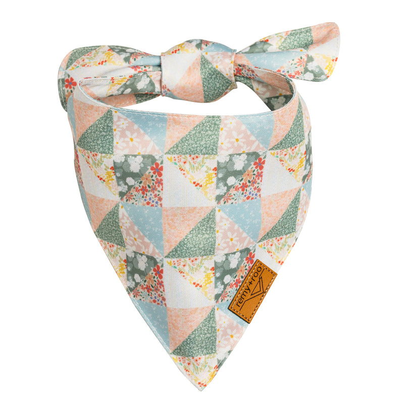 Remy+Roo Spring Dog Bandanas - 4 Pack Taylor Set | Premium Durable Adjustable Polyester Fabric | Patented Shape Girl Dog Bandana, Floral Bandana for Dogs (Small)