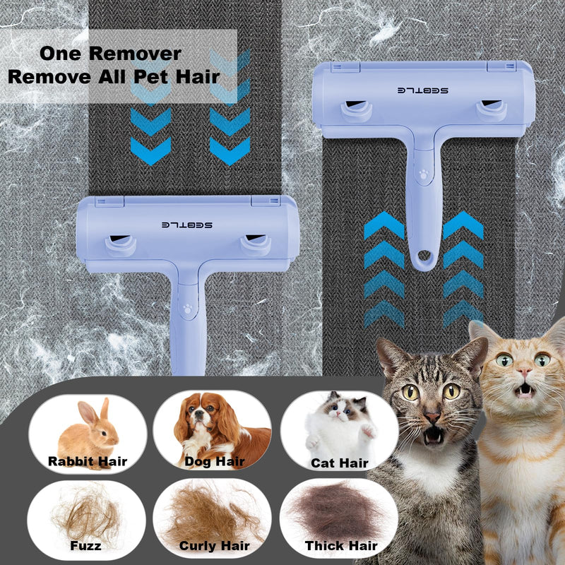 Pet Hair Remover Roller,Reusable Animal Hair Removal Brush for Dogs and Cats,Lint Remover Easy to Clean Pet Fur from Carpet,Sofa,Bedding,Furniture and Rugs,Blue Blue - PawsPlanet Australia