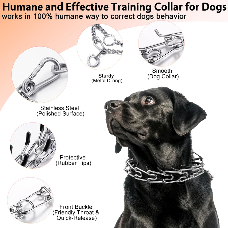 Stainless Steel Dog Training Collar, Quick Release Buckle, Adjustable Collar for Large Dogs Neck Girth 12"-17“ Silver L Neck Girth 12"-17" - PawsPlanet Australia
