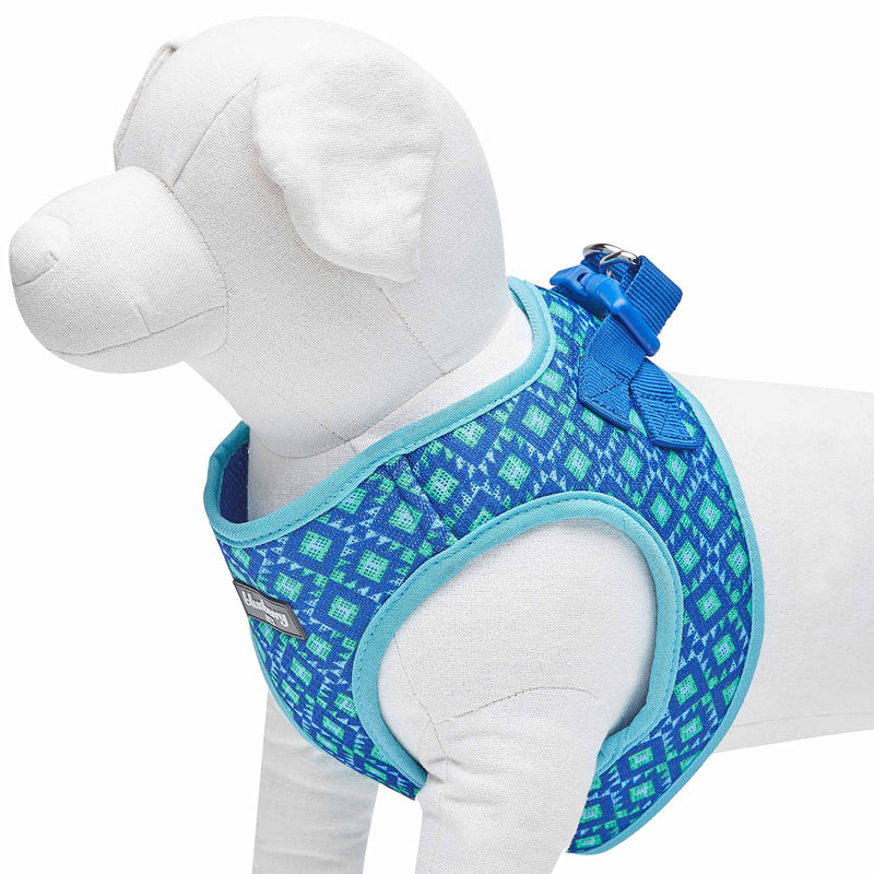 Blueberry Pet Southwestern Tribal Lozenges Stylish Green Dog Harness Vest, XS, Adjustable Harnesses for Puppies Small Dogs (15 1/2"-16 1/2") Chest Girth (Pack of 1) - PawsPlanet Australia