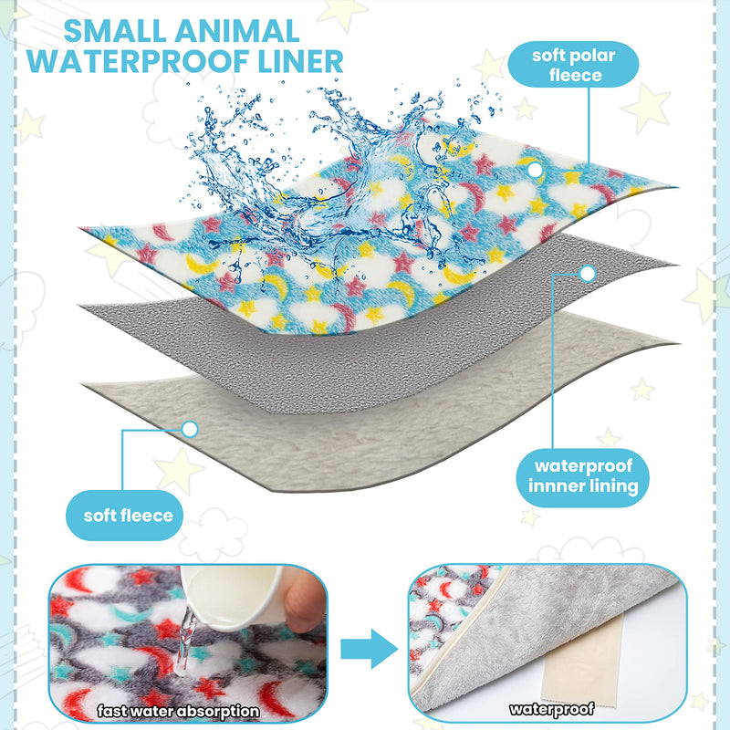 Guinea Pig Bedding Mat - 3 Pack Waterproof Washable Rat Cage Liner Bedding Accessories Soft Fleece Blankets for Rat, Rabbit, Chinchila, Hedgehog, Ferret, Hamster, Small Animals 13.7"*13.7" - PawsPlanet Australia