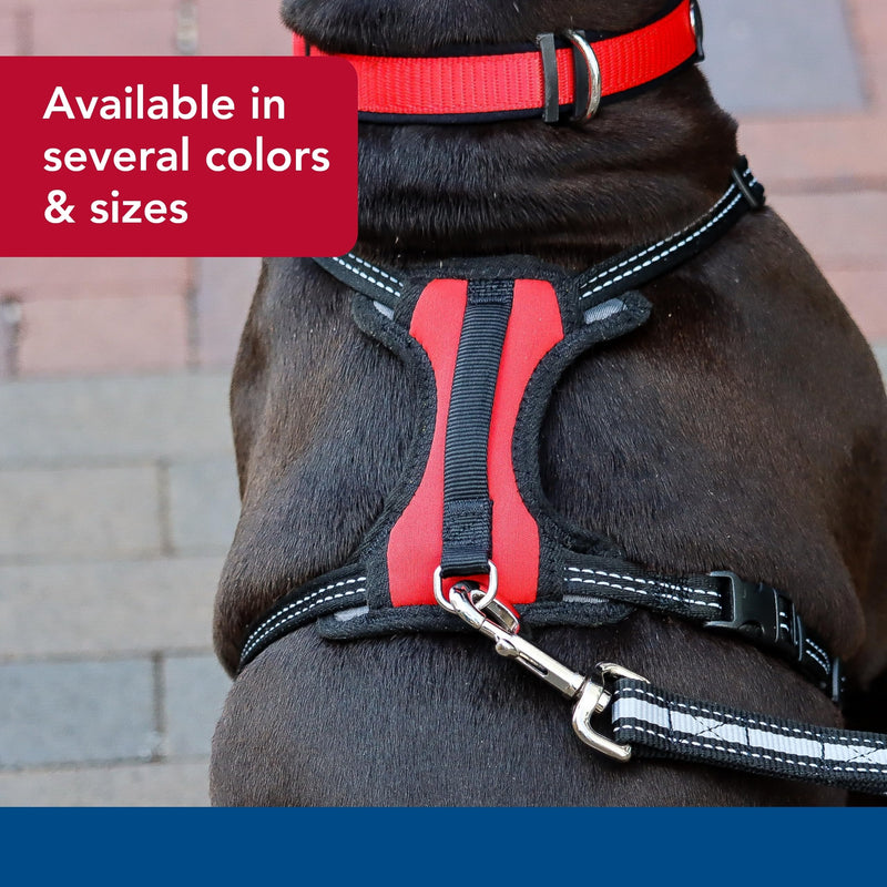 Coastal Pet Reflective Control Handle Harness - Reflective Harness for Dog - Comfortable Fit - Easy Control - Easy On/Off Design - Safety Equipment for Dogs - Black, Girth: 26"-38" x Neck: 16"-24" Medium - Girth: 20"-30" x Neck: 12"-18" - PawsPlanet Australia
