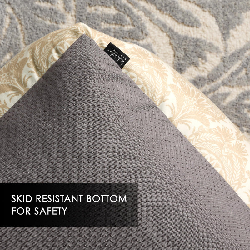 Nicole Miller New York PET Mod Damask Plushy Bolster Pet Bed, Cozy & Calming, Non-Slip Bottom, Machine Washable Cover, Taupe, Extra Small 19"x15"x6" 18.5"L x 14.6"W x 6.3"Th - PawsPlanet Australia