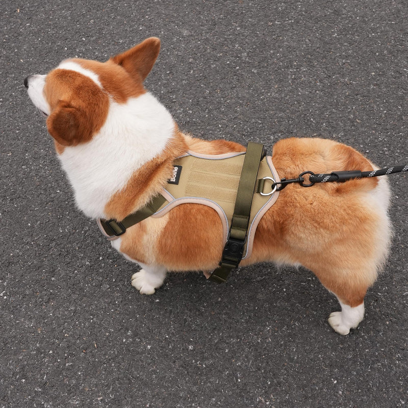 Small Dog Harness, Heavy Duty Tactical No-Pull Reflective Harness & Collar Set — Secure, No Choke, Easy On and Off Pet Vest, Adjustable Dog Vest with Breathable Padded for Walking Hiking Training Small - PawsPlanet Australia