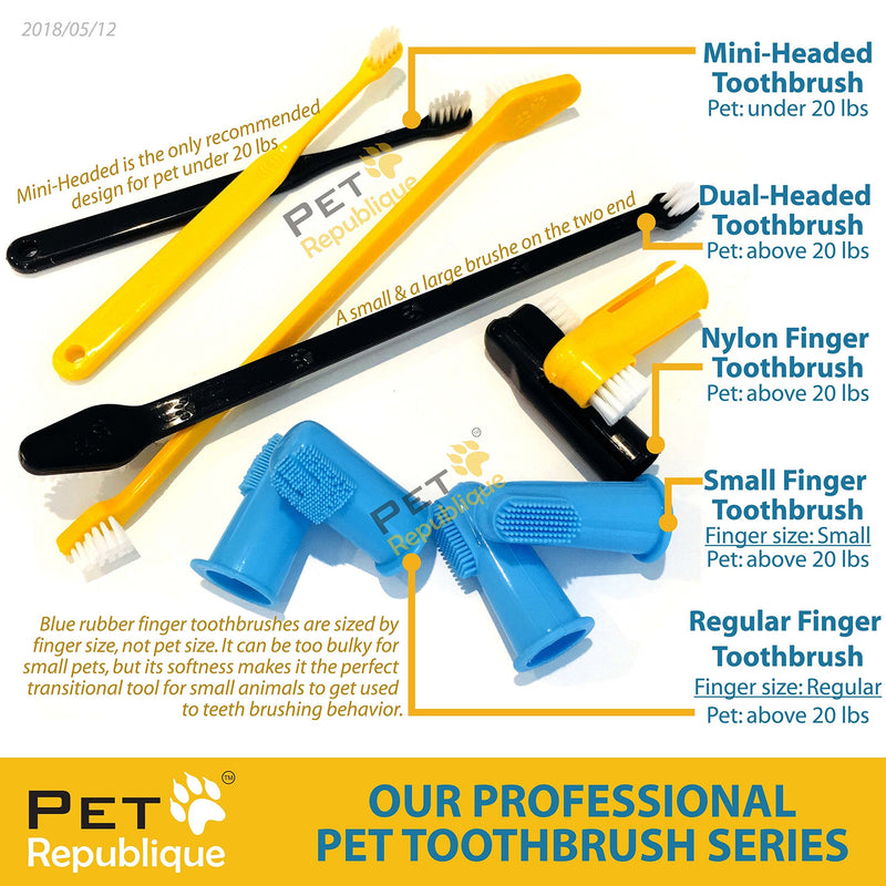 Pet Republique Small Toothbrush for Dogs Cats - Cat Toothbrush, Small Dog Toothbrush - Designed for Cat, Kitten, Puppy, and Small Dog Like Chihuahuas, Yorkshire, and Poodle (6 Count) 6 - PawsPlanet Australia