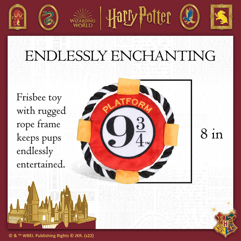 Harry Potter 9 3/4 Platform Frisbee Pet Toy | Frisbee for Dogs in Themed Design, Frisbee Dog Toy, Rope Dog Toy | Dog Toy Platform 9 3/4 Rope Frisbee Toy for Dogs Platform 9 3/4 Frisbee 8 inch - PawsPlanet Australia