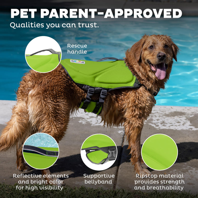 Outward Hound Dawson Swim Green Dog Life Jacket, Small - PawsPlanet Australia