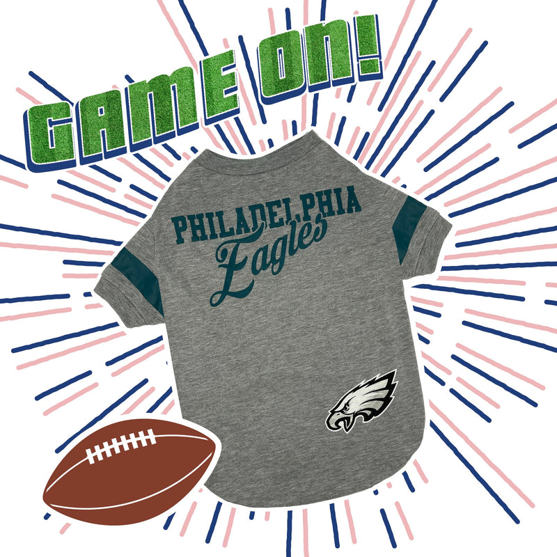 NFL Philadelphia Eagles T-Shirt for Dogs & Cats, Medium. Football Dog Shirt for NFL Team Fans. New & Updated Fashionable Stripe Design, Durable & Cute Sports PET TEE Outfit - PawsPlanet Australia