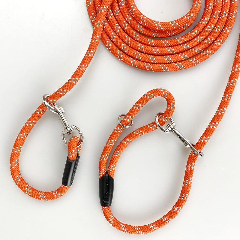 Long Rope Dog Leash for Dog Training 12FT 20FT 30FT 50FT, Reflective Threads Dog Cat Leashes Tie-Out Check Cord Recall Training Agility Lead for Large Medium Small Dogs (Orange, 10mm*30ft) ORange - PawsPlanet Australia