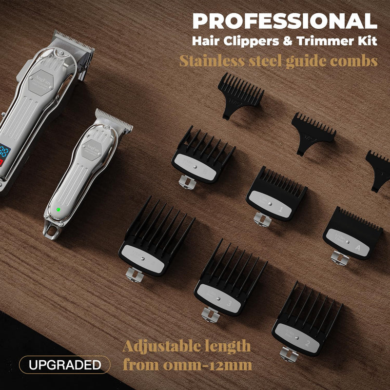Professional Hair Clippers for Men - Cordless Clippers & Trimmers Set with LCD Display, 7200RPM High-Speed Motor, 5H Runtime, Wall-Mountable Barber Tools for Home Use & Professional Barbers - PawsPlanet Australia
