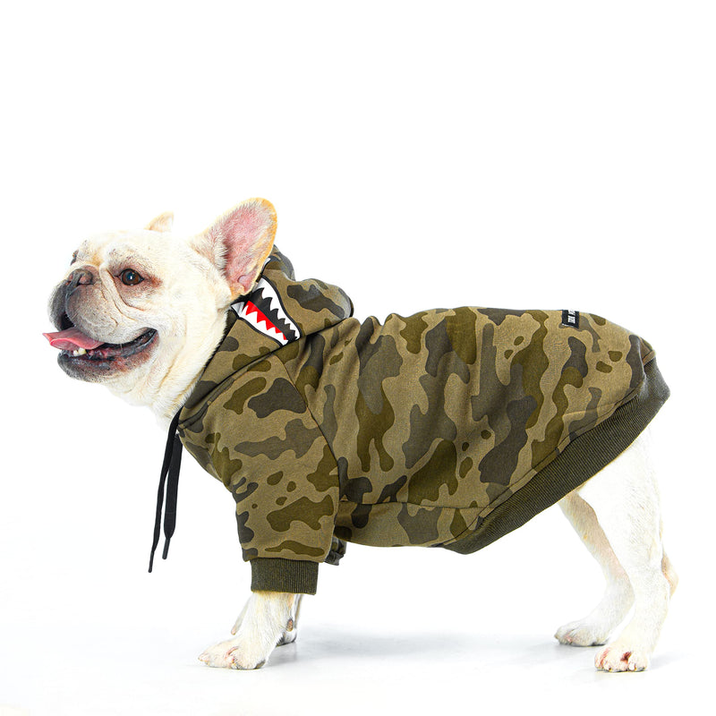 Camo Dog Hoodie Dog Clothes Extra Warm Fleece Lining Stretchy Fit for Small Medium Large Dogs (Camo, XXX-Large) 3XL(Chest:30",Back:23") Camo - PawsPlanet Australia