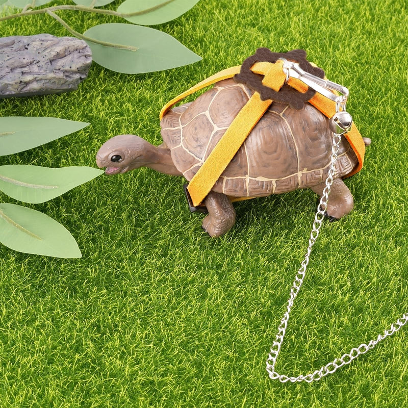 Tortoise Leash and Training Skateboard Toy, Mini Skateboard and Adjustable Harness for Turtle, Funny Tortoises Toys Accessories for Tortoise, Lizard, Small Animals (Yellow) Yellow - PawsPlanet Australia