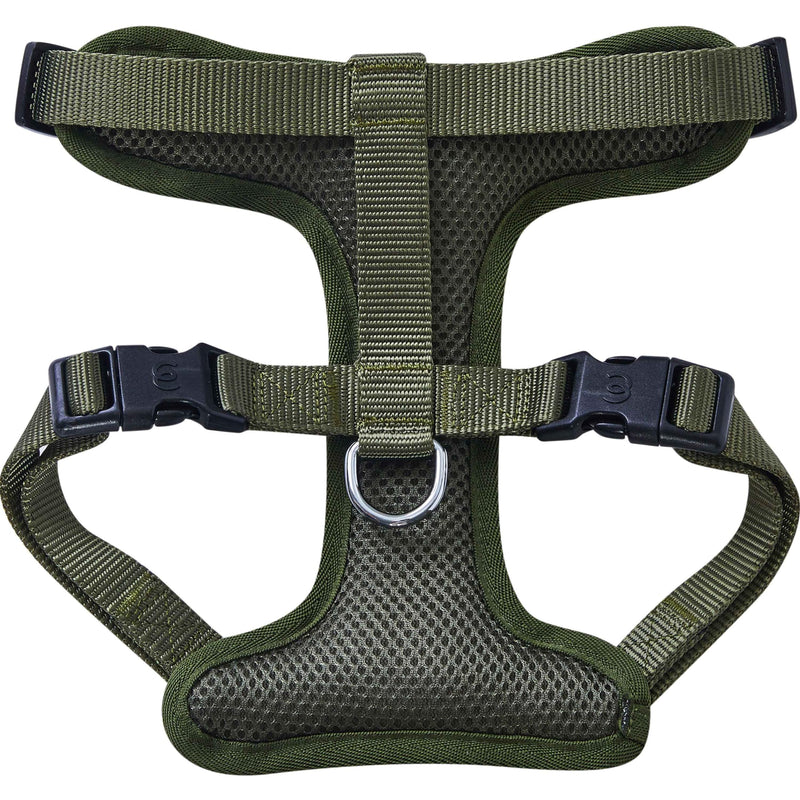 Blueberry Pet Essentials Adjustable No-Pull Dog Harness Size Small| Adjustable Step-in Easy Walk Harness | Classic Solid Nylon Vest in Military Green - PawsPlanet Australia