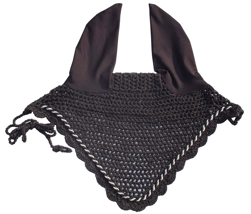 Elegant Horse Ear Bonnet, Fly Veil & Fly Mask – Superior Fly Protection with Style and Comfort for Every Ride (Dark Grey/Charcoal, Horse/Full)