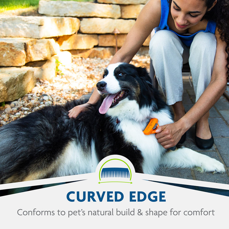 FURminator Medium Dog Undercoat deShedding Tool, Long Hair, Reduces Loose Hair from Shedding long hair - new model - PawsPlanet Australia