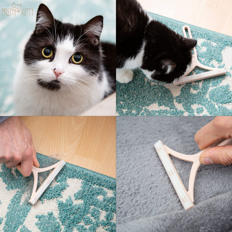Pretty Kitty Pet Hair Removal Set: 2X Pet Hair Remover for Couch – Pet Hair Remover for Carpet – Cat Hair Remover Brush Cleaner Tool – Hair Scraper - PawsPlanet Australia