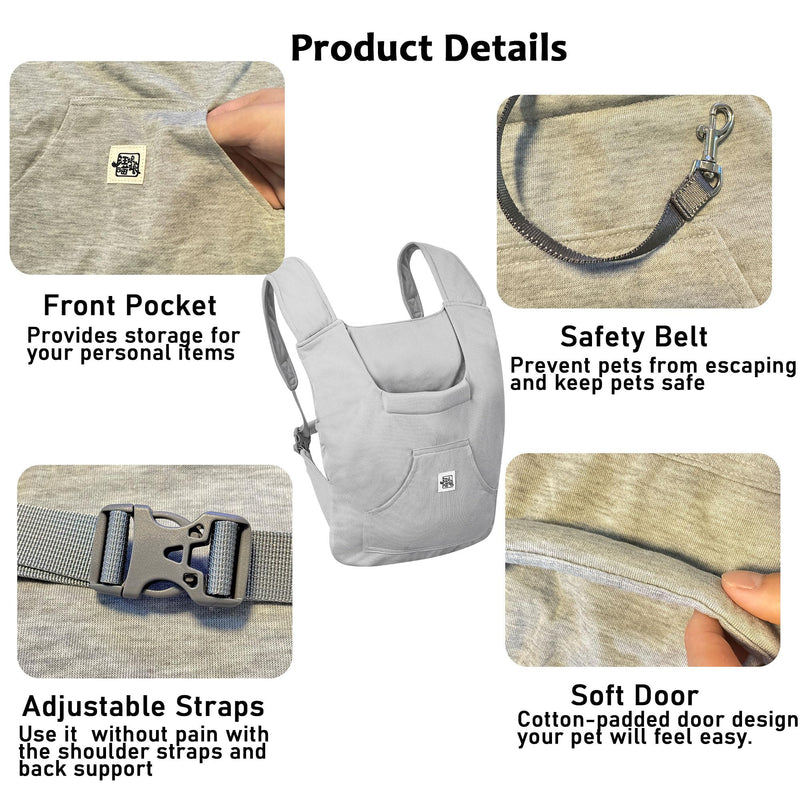 FLAdorepet Pet Carrier Backpack for Extra Small Dog Cat and Rabbit,Yorkie Teacup Chihuahua Front Dog Puppy Carrier Backpack for Traveling Hiking Camping,Hands Free Pet Sling, Anxiety Relief Grey Extra Small Dog(Maximum Weight 6LBS) - PawsPlanet Australia