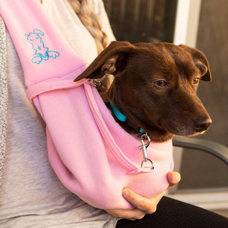 iPrimio Dog/Cat Hands Free - Reversible Sling Carrier Bag / Papoose. Super Soft Pouch and Tote - Grey - PawsPlanet Australia