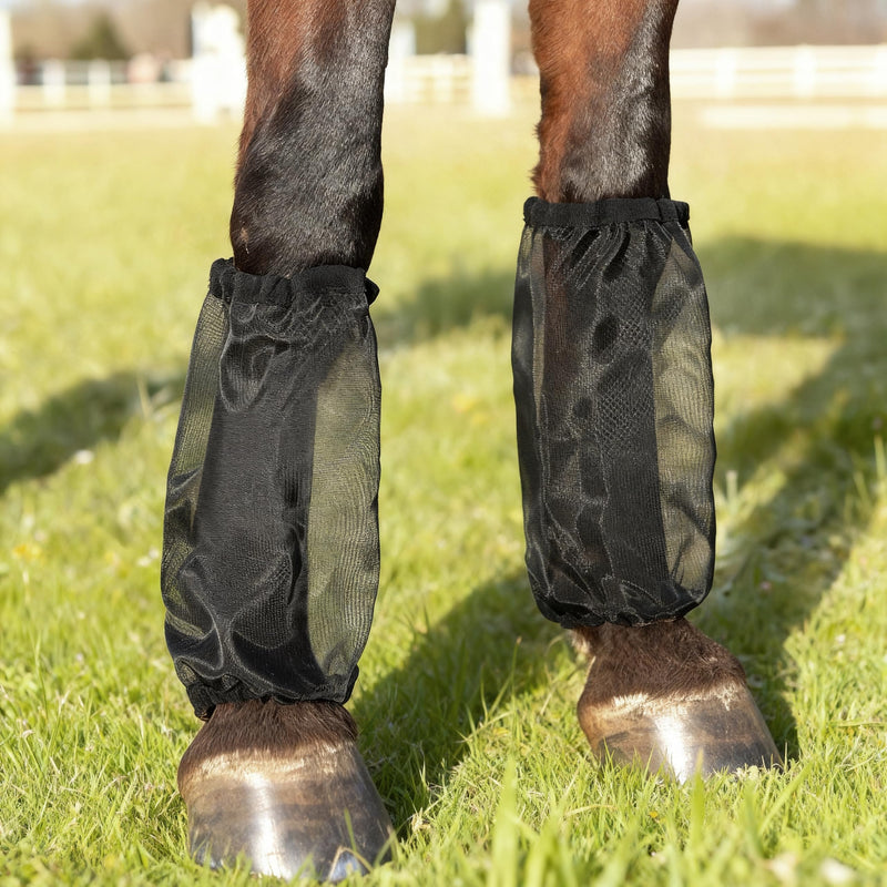 4 Pack Horse Fly Leg Wraps - Breathable Mesh Fly Boots for Horses, Non-Slip No RubFit, UV Protection for Pasture & Trail Riding