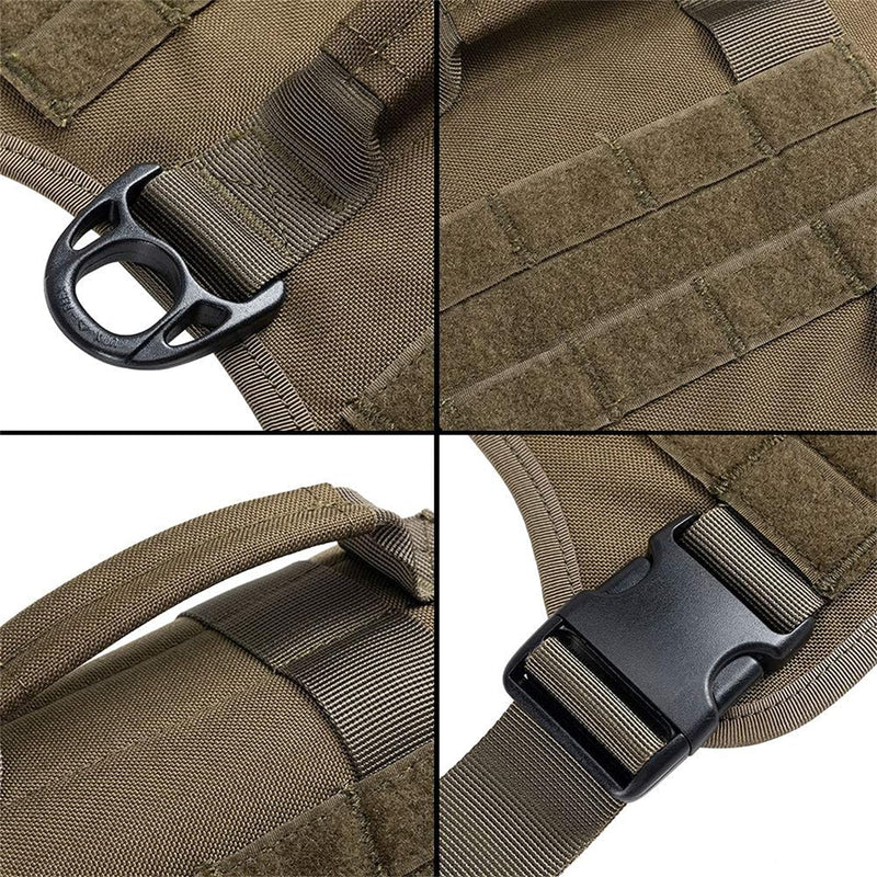EXCELLENT ELITE SPANKER Tactical Dog Harness Vest with Handle Military Dog Harness Adjustable Training Harness No Pull Dog Harness for Small Medium Large Dogs(Ranger Green-M) M (Chest:27.5''-35.4'') Ranger Green - PawsPlanet Australia