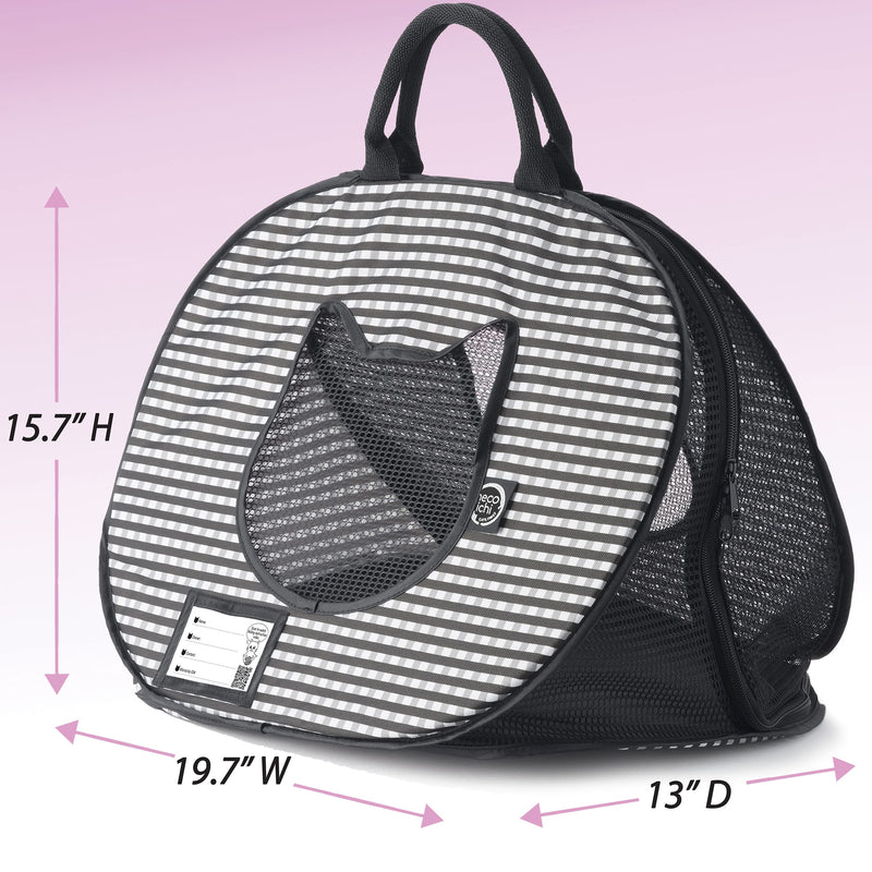 Necoichi Stress-Free Cat Travel Carrier Collapsible Gray White for 2 Cats, for Indoor Cats Small Medium Large Cats(Black) - PawsPlanet Australia