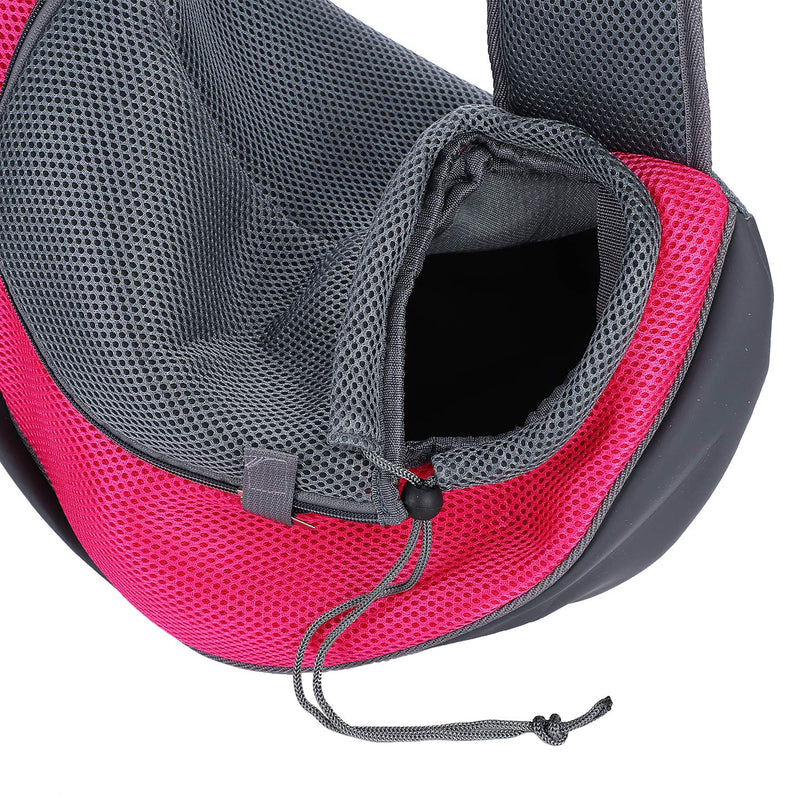 Dog Pet Sling Carrier Puppy Cat Sling Mesh Carrying Bag Adjustable Strap Breathble Small Dog Cat Satchel Carrier Hand Free Safe Front Backpack Soft Foldable Pet Purse Pouch Travel Outdoor Rose Red - PawsPlanet Australia