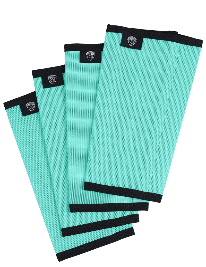 Horse Fly Boots for Horses Set of 4, Loose-Fit Breathable Fine Mesh Horse Leggings, Stay-On, Reduce Stomping Mint Small