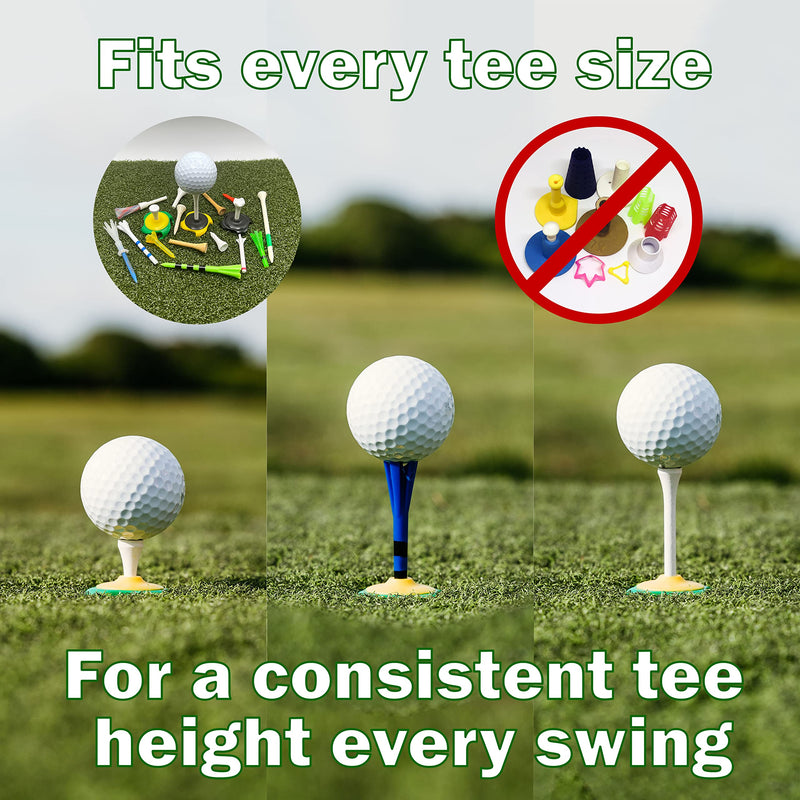 Tee Claw Golf Tee Holder, Golf Mat Tee, Golf Alignment String, Baseball Agility Training for Indoor and Outdoor, Made in The USA. 4 Pack Black / Yellow