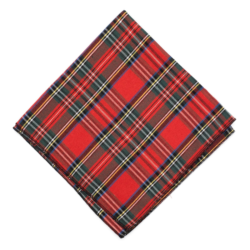 THE WORTHY DOG Classic Tie-On Dog Bandana – Soft Cotton Flannel Square Pet Bandana, Plaid III Pattern, Red, Small Plaid III -Red - PawsPlanet Australia