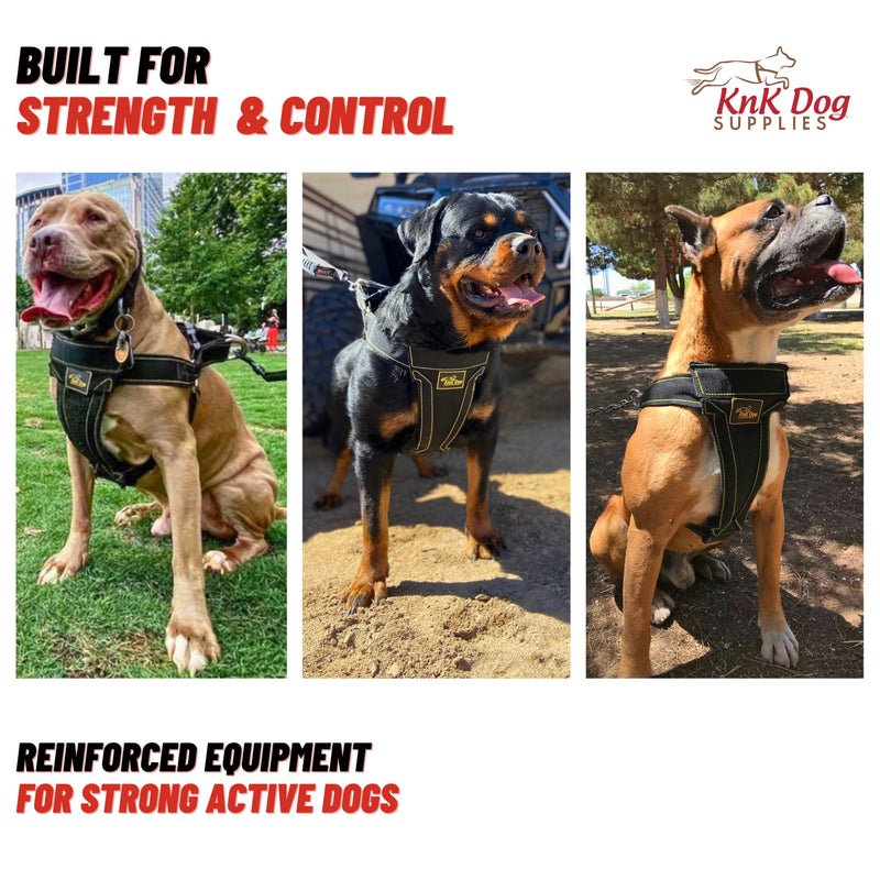 KNK Heavy Duty Dog Harness for Pitbull and Bullies – Tactical Dog Harness for Large Dogs and XL Breeds – Ultra-Durable Chest Support for Training, Walking and Strong Breeds - PawsPlanet Australia
