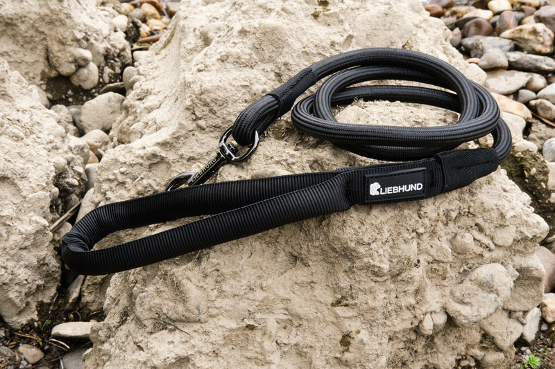 Blackline V2 Stylish Dog Lead 1.45 m Black for Medium Dogs - Premium Lead with Handle