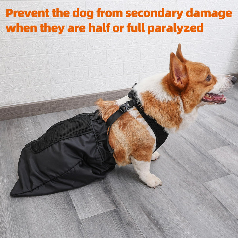 Dog Drag Bag, Dog Wheelchair Alternative Protect Legs Limbs for Disabled Paralyzed Rear Legs Dogs Cats XL XL-Waist 22.8-34.6''