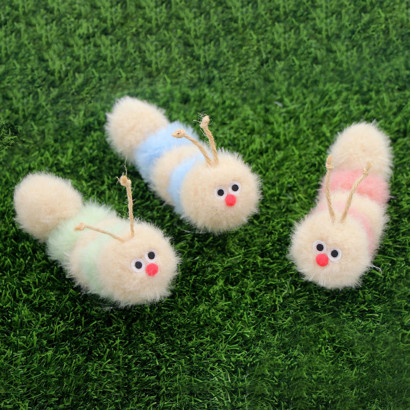 Interactive Natural 3 PK Catnip Toy, with Rattle, Bite Resistant, for All Ages Indoor Cat, Soft Caterpillar Toys, Fluffy Kitten Toy Small/ 3 Pck/ Cat Toy - PawsPlanet Australia