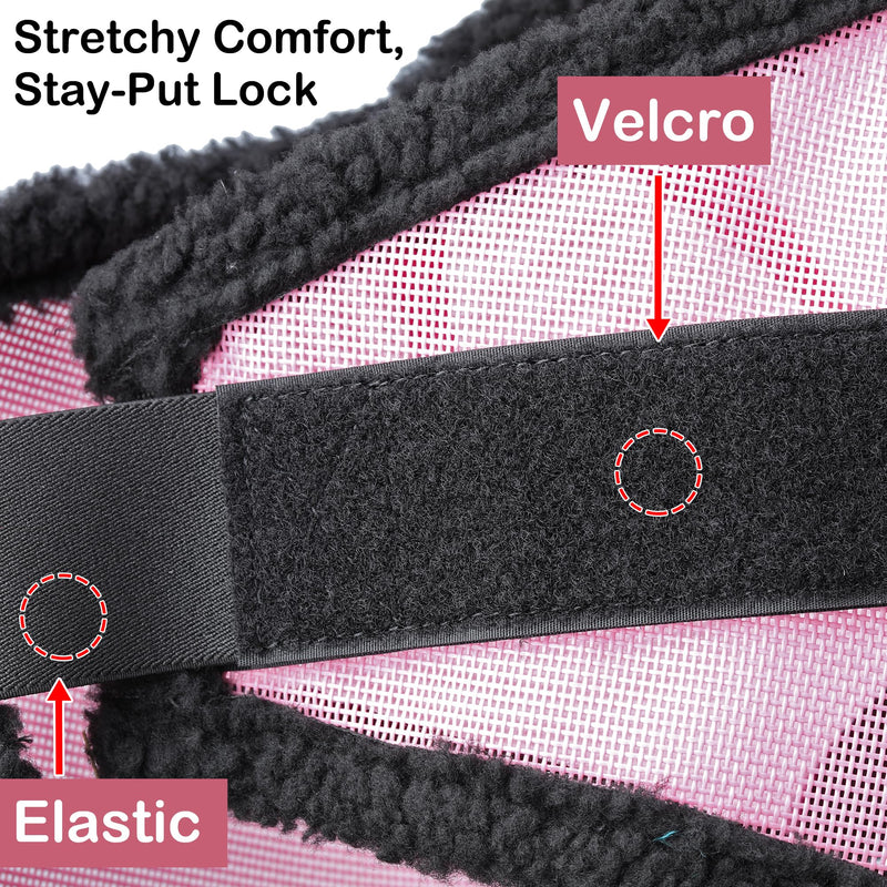 LEAFOREST Horse Fly Mask UV Protection Mesh All Round Without Ears for Donkey Equine Horses Pink Full