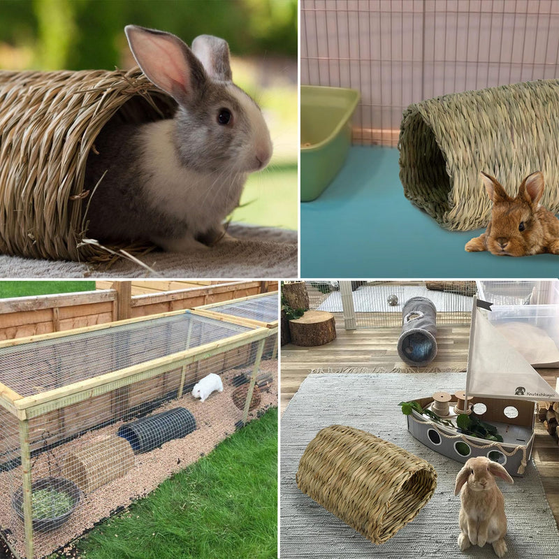 Seagrass House Tunnel Hutch Woven Hut Hay Shelter for Bunny, Rabbits, Guinea pigs, Chinchilla, Rats, Holland Hop, Cockatiels and Small Animals - PawsPlanet Australia